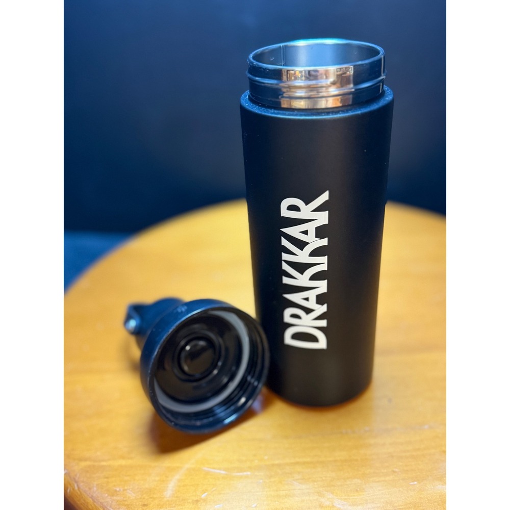 Drakkar Noir Stainless Steel Water Bottle Matte Black Feel The Power 17oz